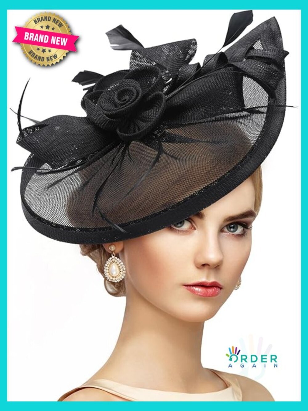 Flower Fascinator Hat with Hair Clip Derby Kentucky Derby 1920s Vintage Tea
